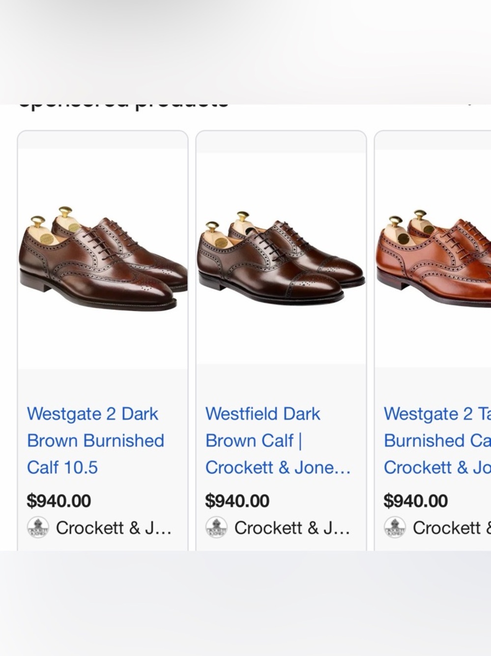 Like NEW! $940 Crockett Jones for Brooks Brothers Wingtip Oxford Brogues 9.5 - Picture 15 of 15